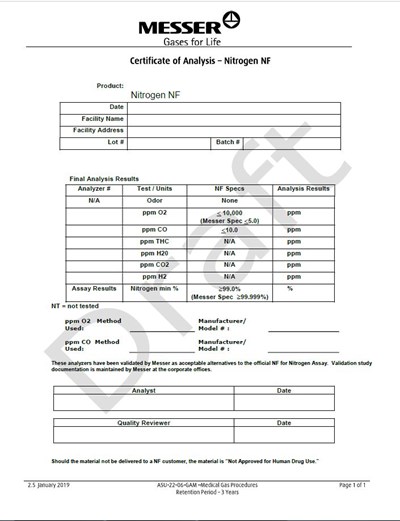 Messer N2 Nf Coa